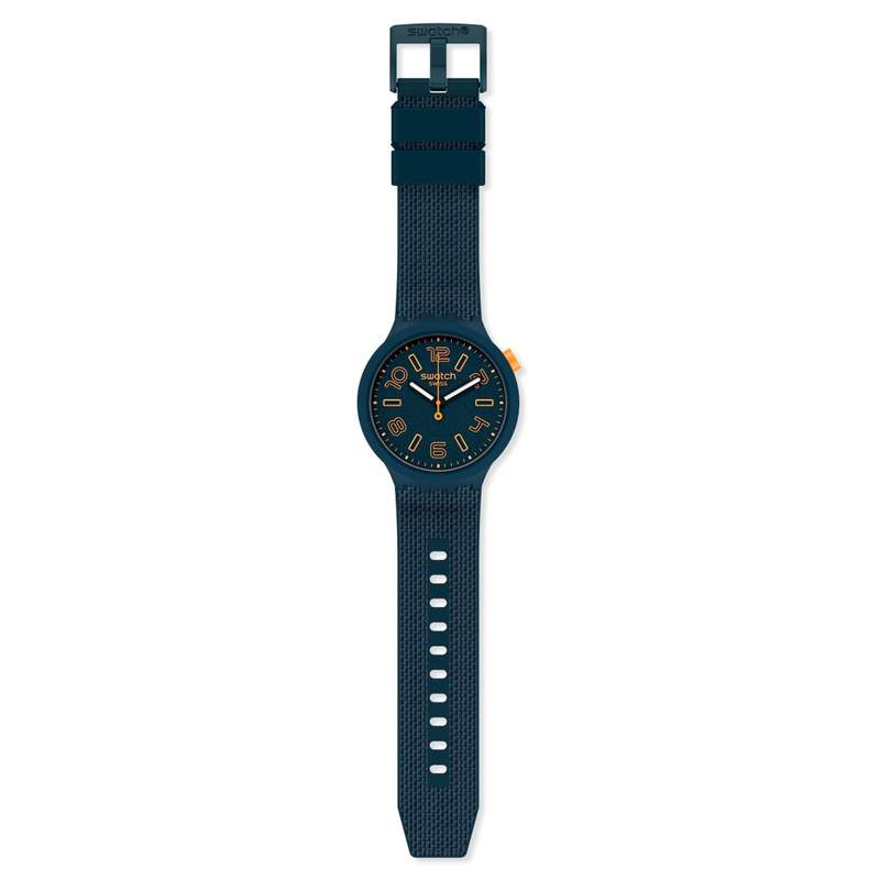 Montre Swatch enfant plastique et silicone bleu - vue D1