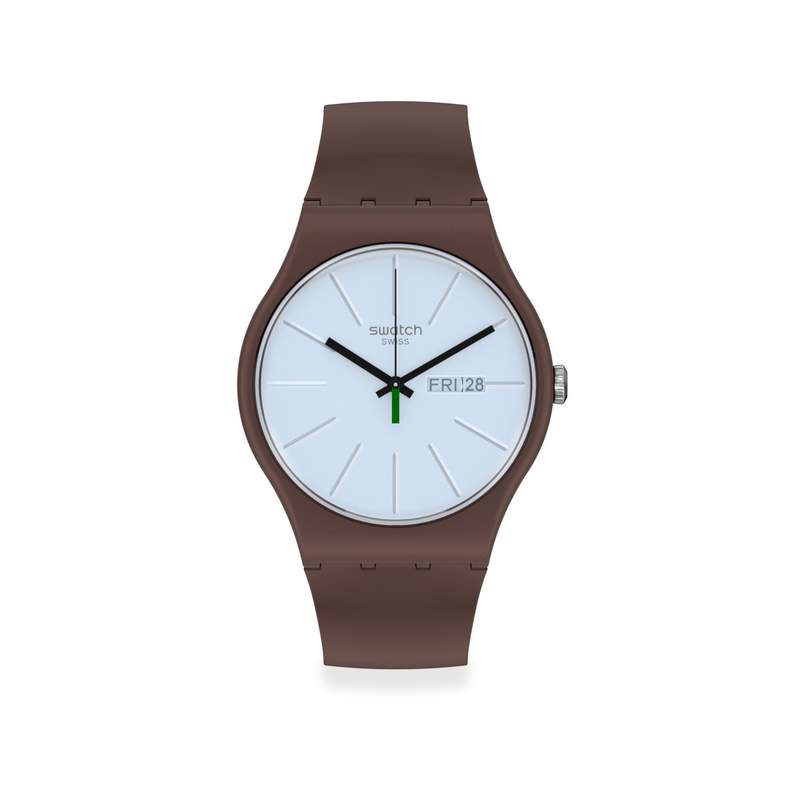 Montre Swatch enfant plastique et silicone marron - vue 1