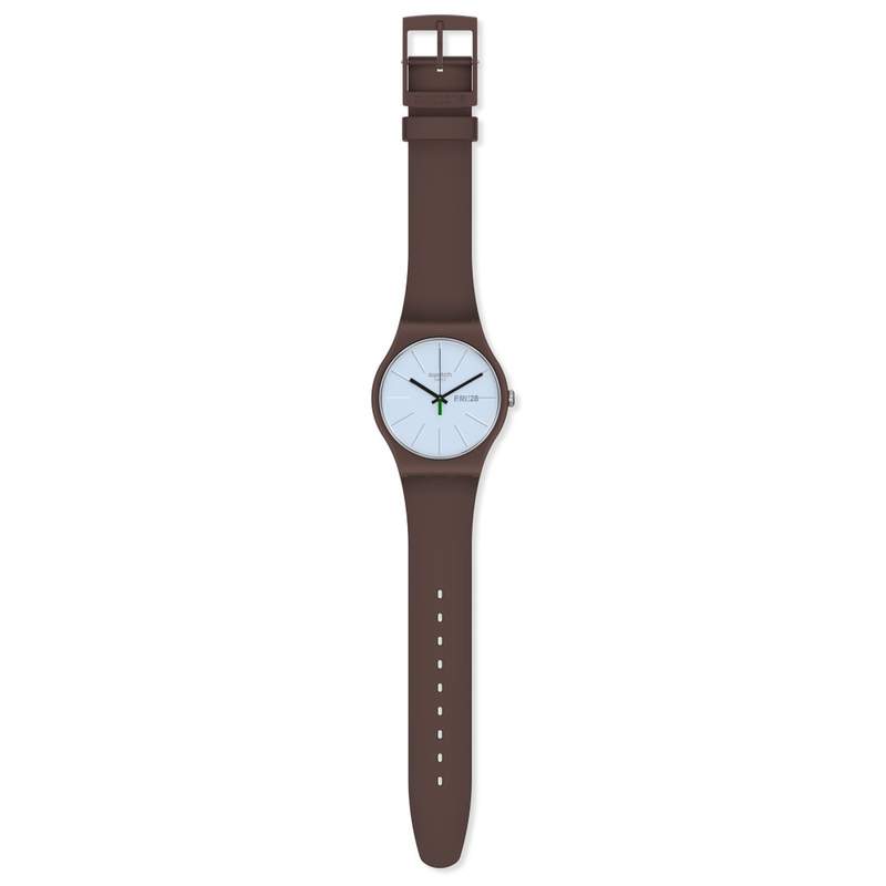 Montre Swatch enfant plastique et silicone marron - vue D1