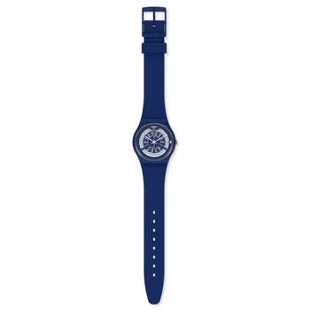 Swatch gemengd kunststof en silicone horloge blauw