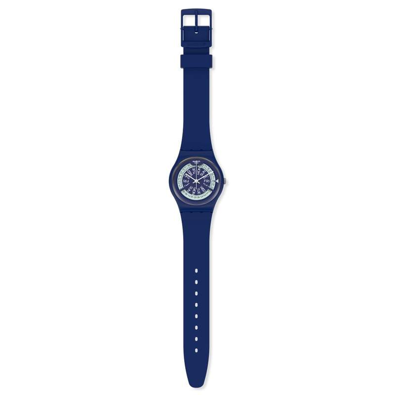 Montre Swatch mixte plastique et silicone bleu - vue D1
