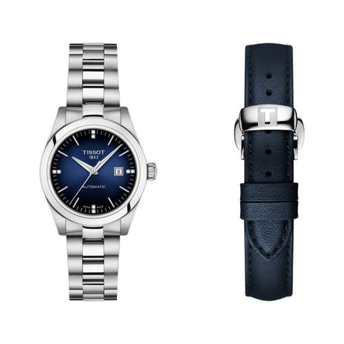 Montre Tissot femme acier cuir bleu