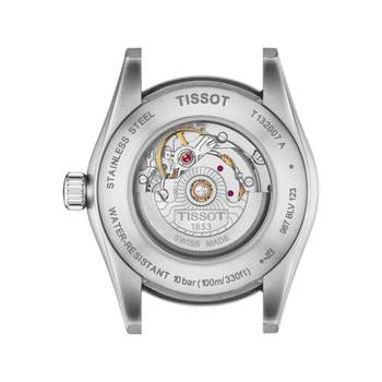 Tissot-dameshorloge van staal met blauw leer