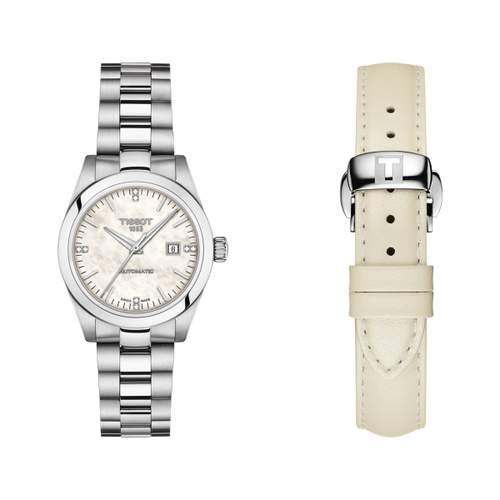 Montre Tissot femme acier cuir blanc