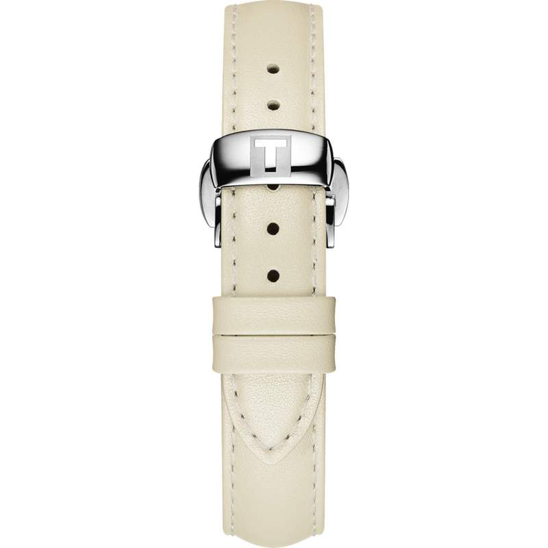 Montre Tissot femme acier cuir blance - vue D2