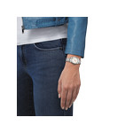 Montre Tissot femme acier cuir blance - vue porté 1