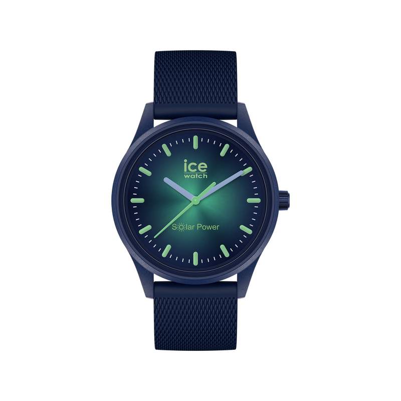 Montre Ice Watch medium mixte solaire plastique silicone bleu - vue 1