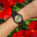 Montre Ice Watch medium femme plastique silicone noir - vue porté 1