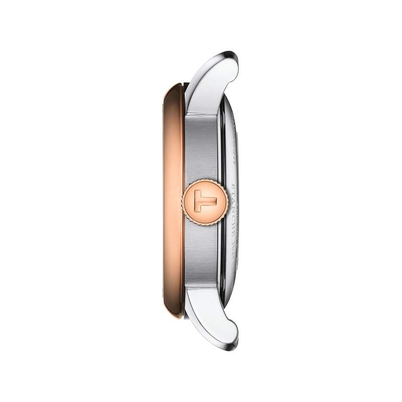 Montre TISSOT T-LADY LE LOCLE femme automatique cadran gris bracelet PVD bicolore - vue 2