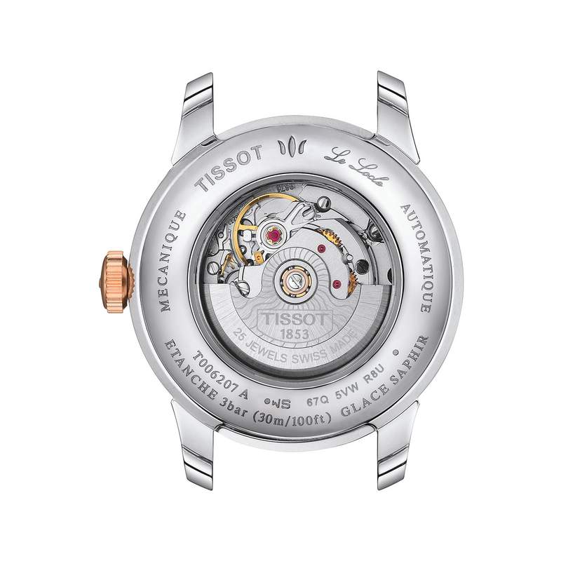 Montre TISSOT T-LADY LE LOCLE femme automatique cadran gris bracelet PVD bicolore - vue 3