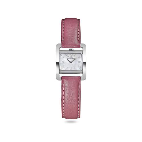 Montre Herbelin 5ème Avenue femme acier bracelet cuir grenat