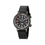 Montre Lip homme automatique acier caoutchouc noir - vue 1
