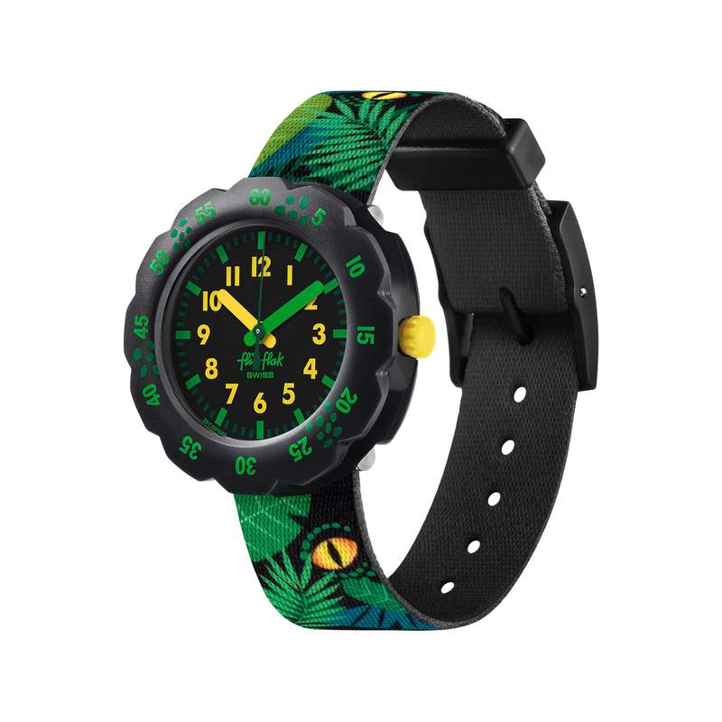 Montre Flik Flak enfant plastique tissu vert - vue 1