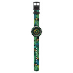 Montre Flik Flak enfant plastique tissu vert - vue D1