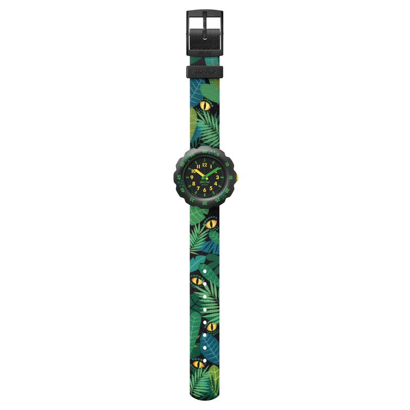 Montre Flik Flak enfant plastique tissu vert - vue D1