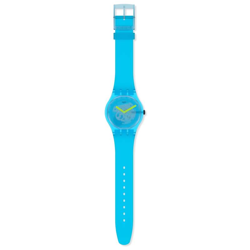 Montre Swatch mixte plastique silicone bleu - vue D1