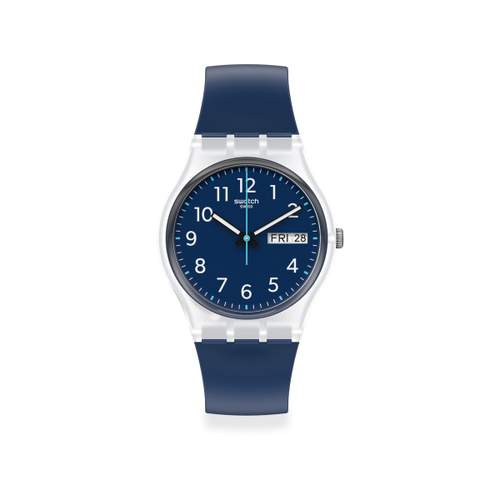 Montre Swatch mixte plastique matériaux biosourcés bleus
