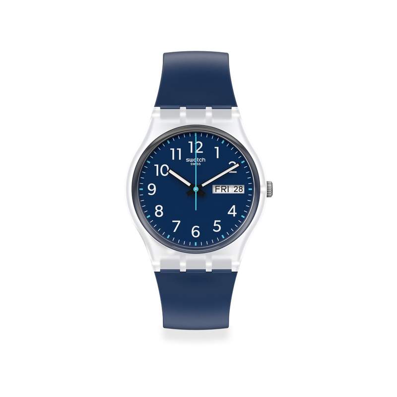 Montre Swatch mixte plastique matériaux biosourcés bleus - vue 1