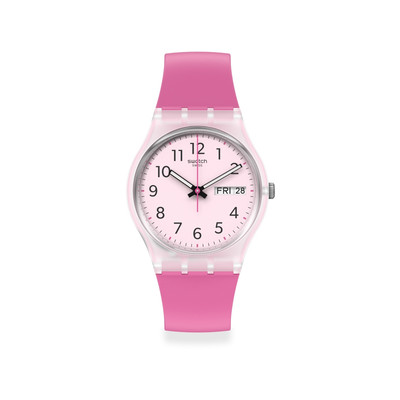 Montre Swatch mixte plastique matériaux biosourcés roses - vue 1