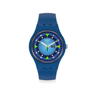 Montre Swatch mixte plastique matériaux biosourcés bleus