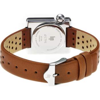 Lip women's brown leather steel watch