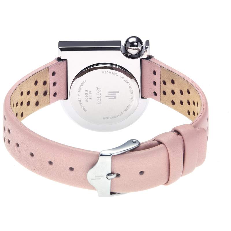 Montre Lip femme acier cuir rose - vue 3