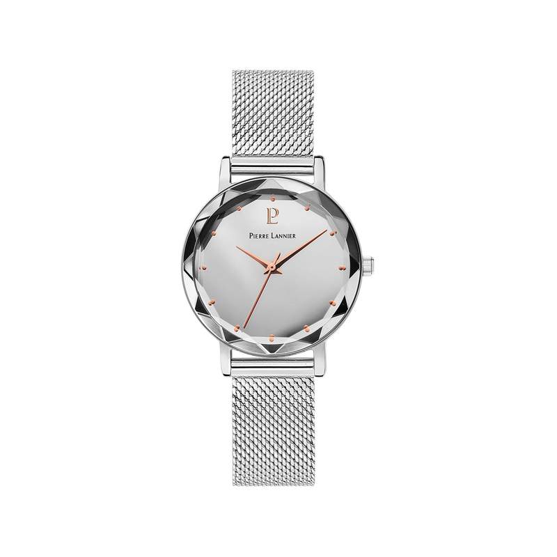 Montre Pierre Lannier femme acier maille milanaise - vue 1