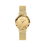 Montre Pierre Lannier femme acier doré jaune maille milanaise - vue 1