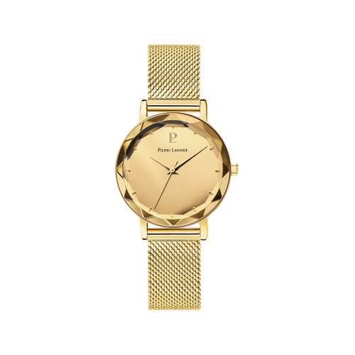 Pierre Lannier women's gold-plated steel Milanese mesh watch