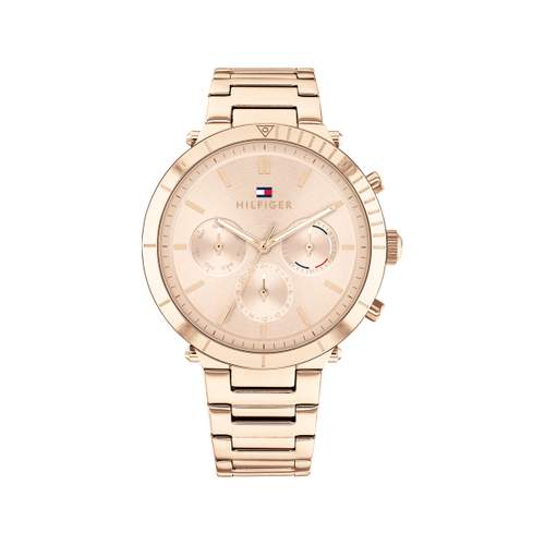 Montre Tommy Hilfiger femme acier doré rose maille milanaise