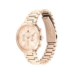 Montre Tommy Hilfiger femme acier doré rose maille milanaise - vue 2