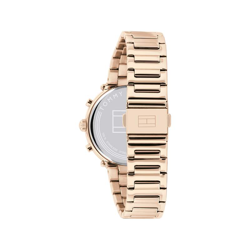 Montre Tommy Hilfiger femme acier doré rose maille milanaise - vue 3