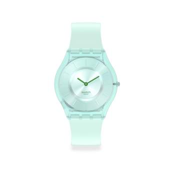 Swatch dameshorloge van biologisch materiaal en groene siliconen