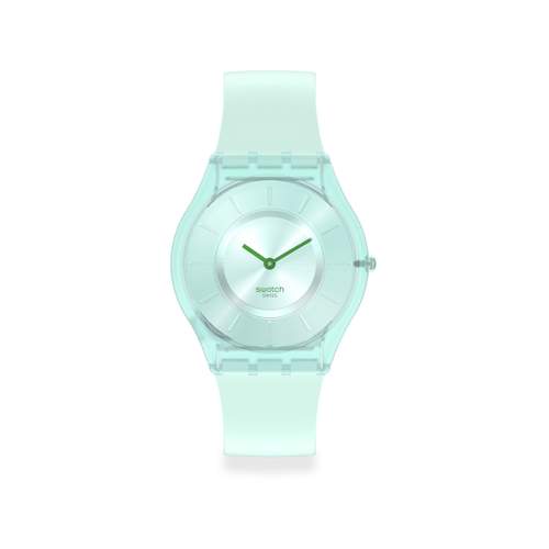 Montre Swatch femme matériau biosourcé et silicone vert