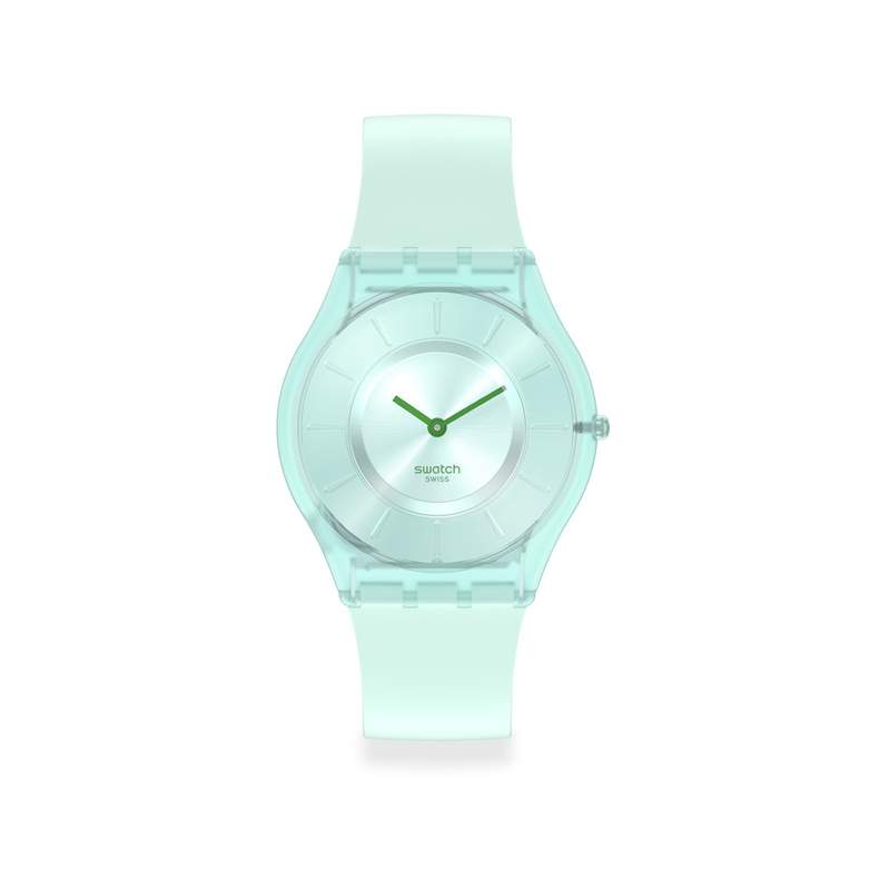 Montre Swatch femme matériau biosourcé et silicone vert - vue 1