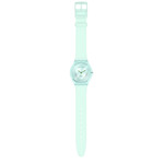 Montre Swatch femme matériau biosourcé et silicone vert - vue D1