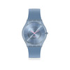 Montre Swatch femme matériau biosourcé et silicone bleu - vue V1