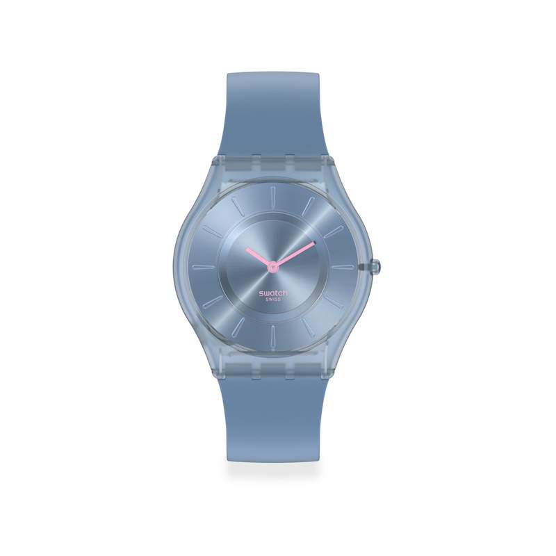 Montre Swatch femme matériau biosourcé et silicone bleu - vue 1