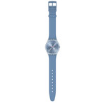 Montre Swatch femme matériau biosourcé et silicone bleu - vue D1