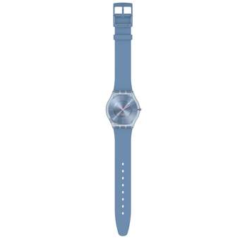 Swatch dameshorloge van biosourced materiaal en blauw silicone