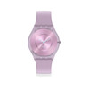 Montre Swatch femme matériau biosourcé et silicone violet - vue V1