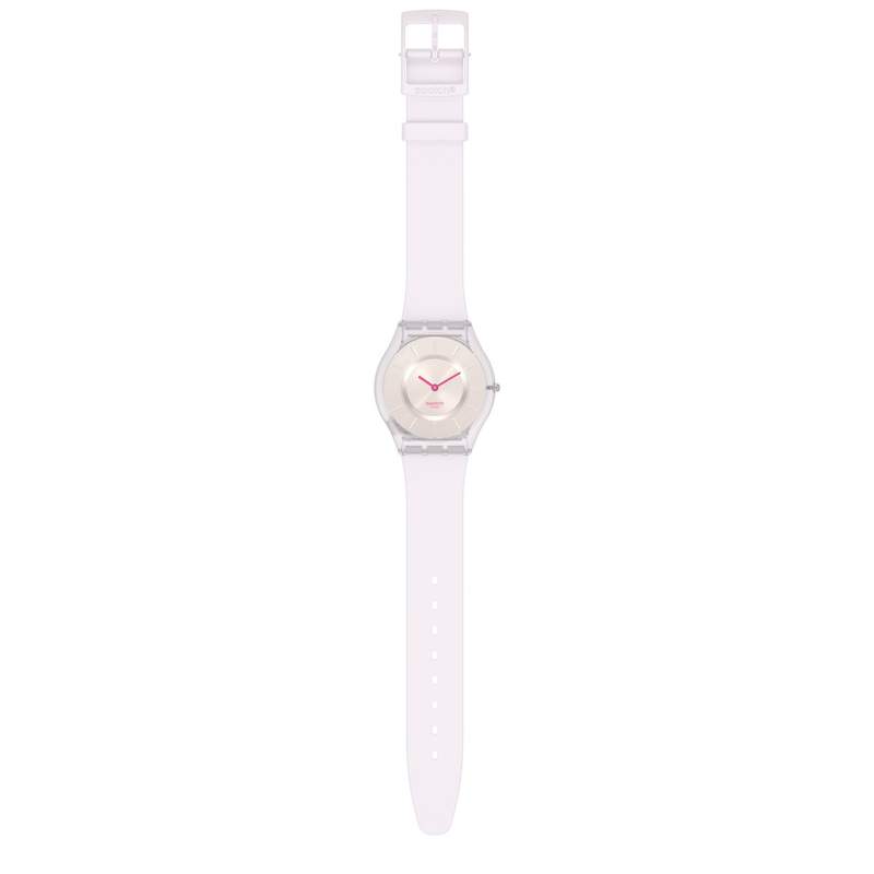 Montre Swatch femme matériau biosourcé et silicone creamy - vue D1