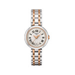 Montre TISSOT T-LADY BELLISSIMA SMALL LADY femme cadran gris bracelet acier bicolore doré rose - vue 1