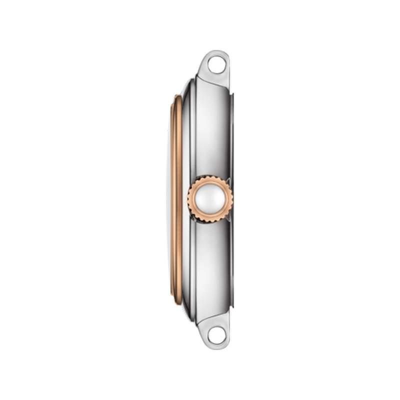 Montre TISSOT T-LADY BELLISSIMA SMALL LADY femme cadran gris bracelet acier bicolore doré rose - vue 2