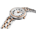 Montre TISSOT T-LADY BELLISSIMA SMALL LADY femme cadran gris bracelet acier bicolore doré rose - vue D2