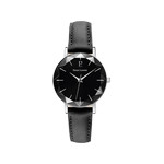 Montre Pierre Lannier femme acier bracelet cuir noir - vue 1