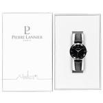 Montre Pierre Lannier femme acier bracelet cuir noir - vue D2