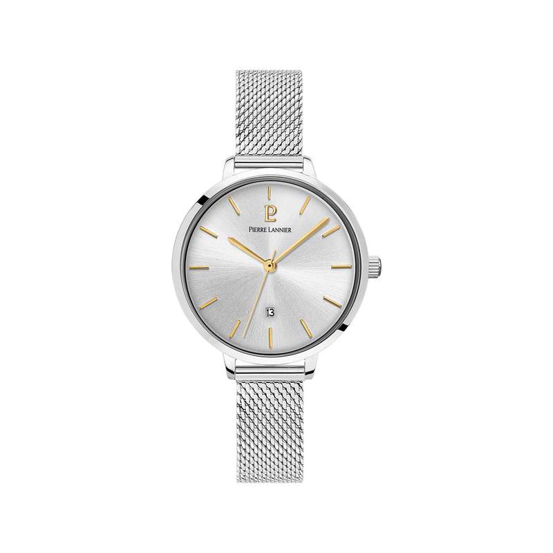 Montre Pierre Lannier femme acier bracelet maille milanaise - vue 1