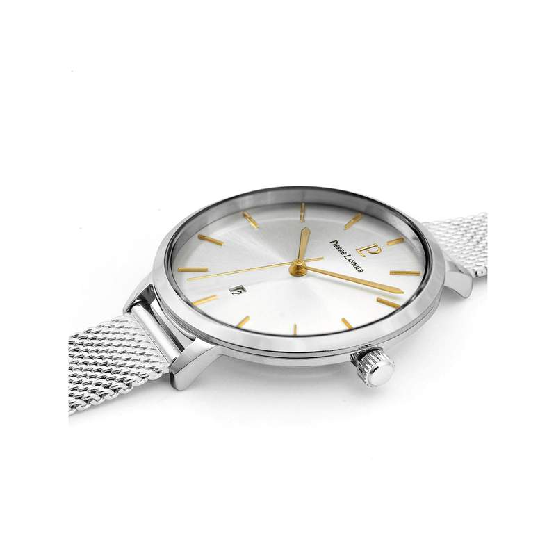 Montre Pierre Lannier femme acier bracelet maille milanaise - vue 2