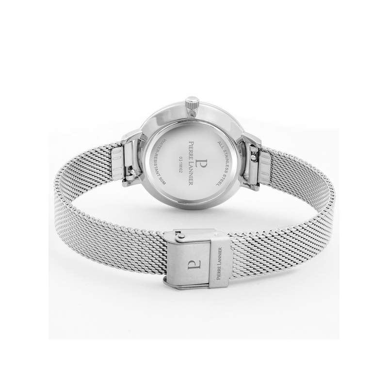 Montre Pierre Lannier femme acier bracelet maille milanaise - vue 3
